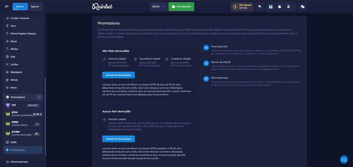 Promos Rainbet Casino