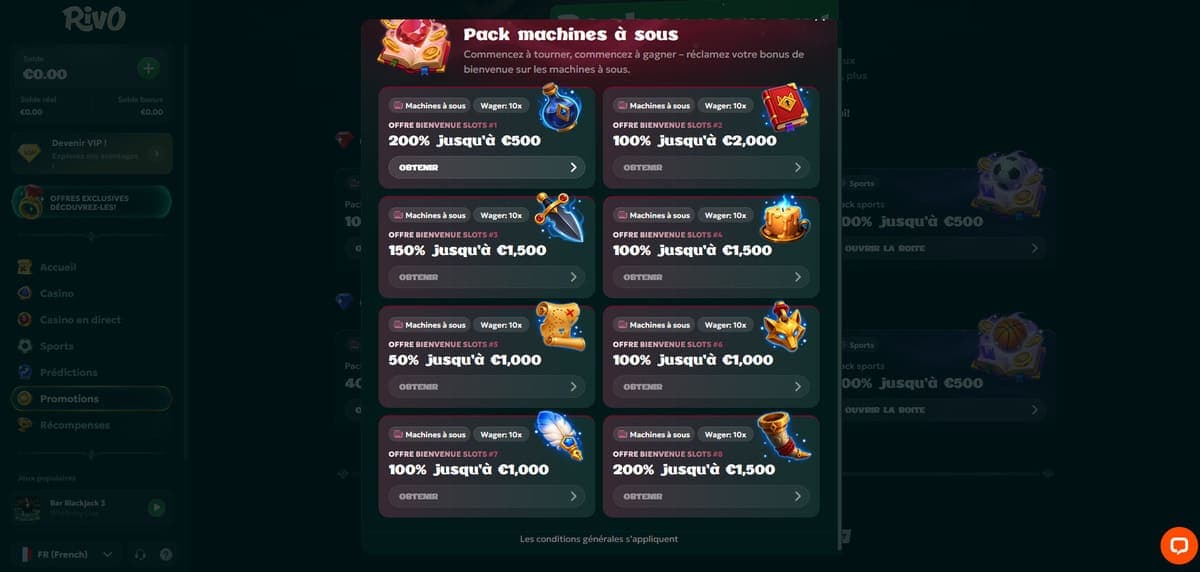 Pack casino Rivo Casino