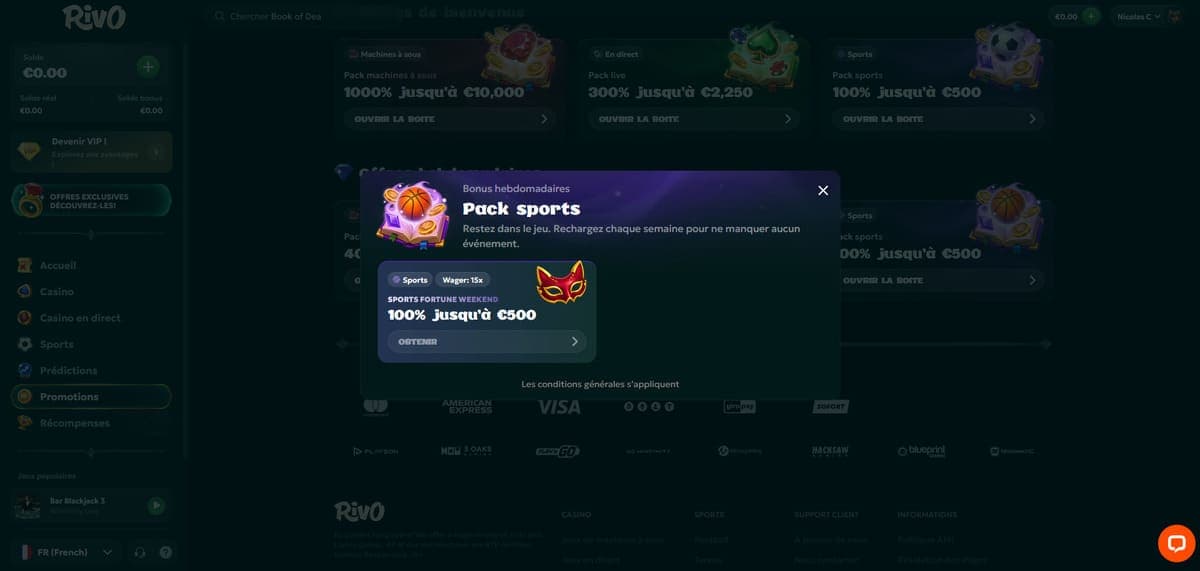 Weekend sportif Rivo Casino