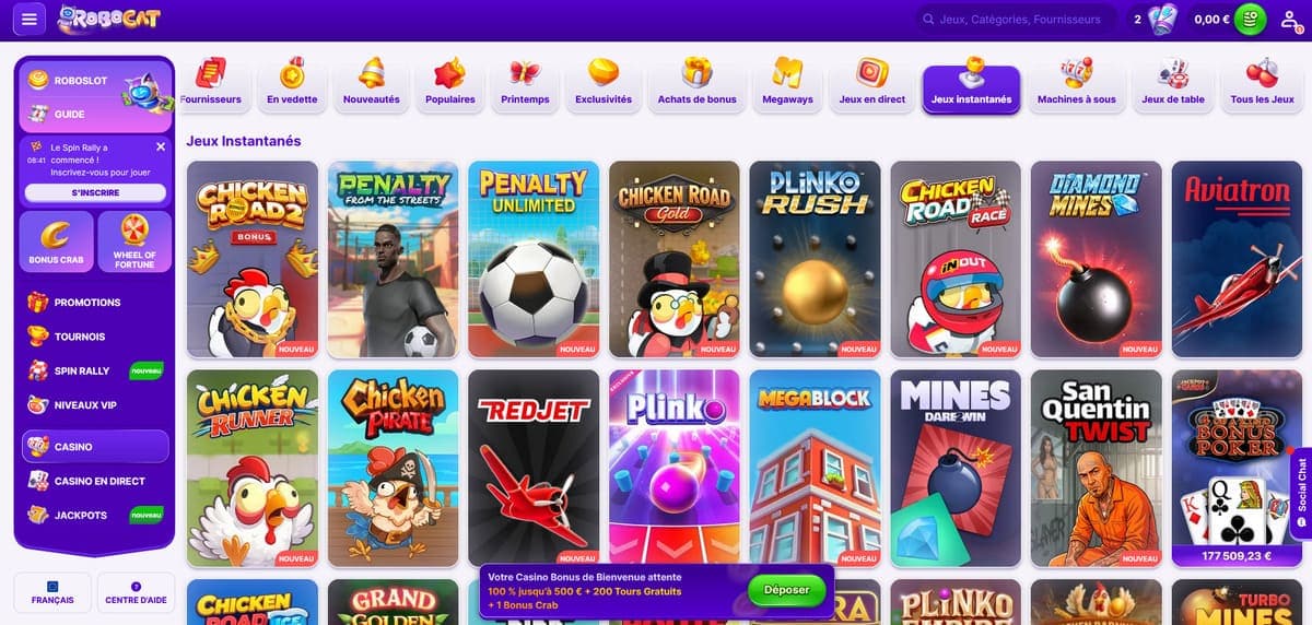 Instantanés casino Robocat Casino