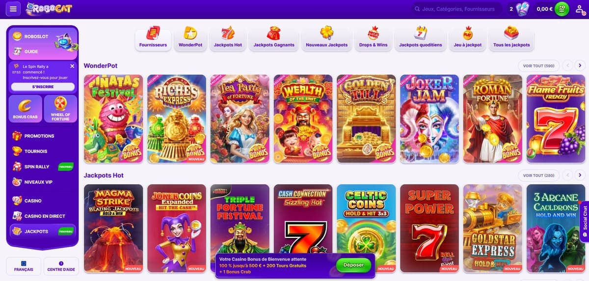 Jackpot casino Robocat Casino