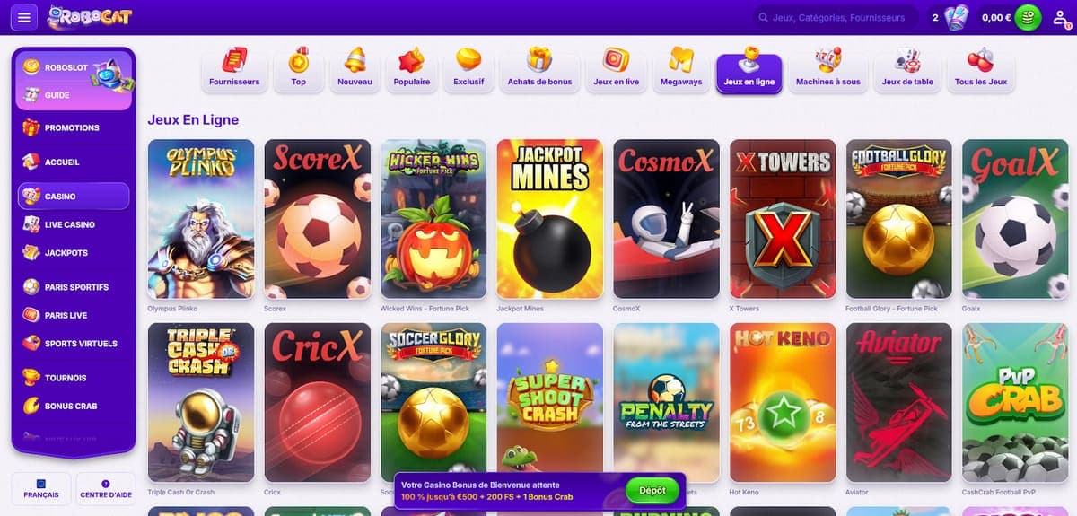 Jeux en ligne Robocat Casino