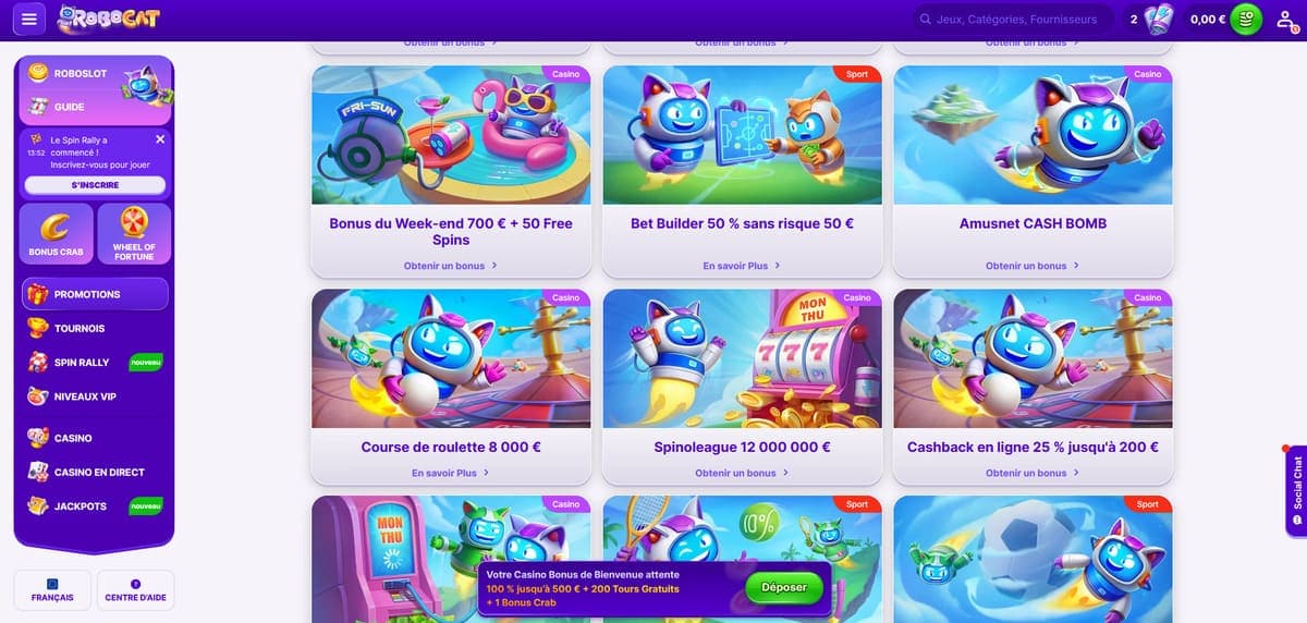 Promos casino Robocat Casino