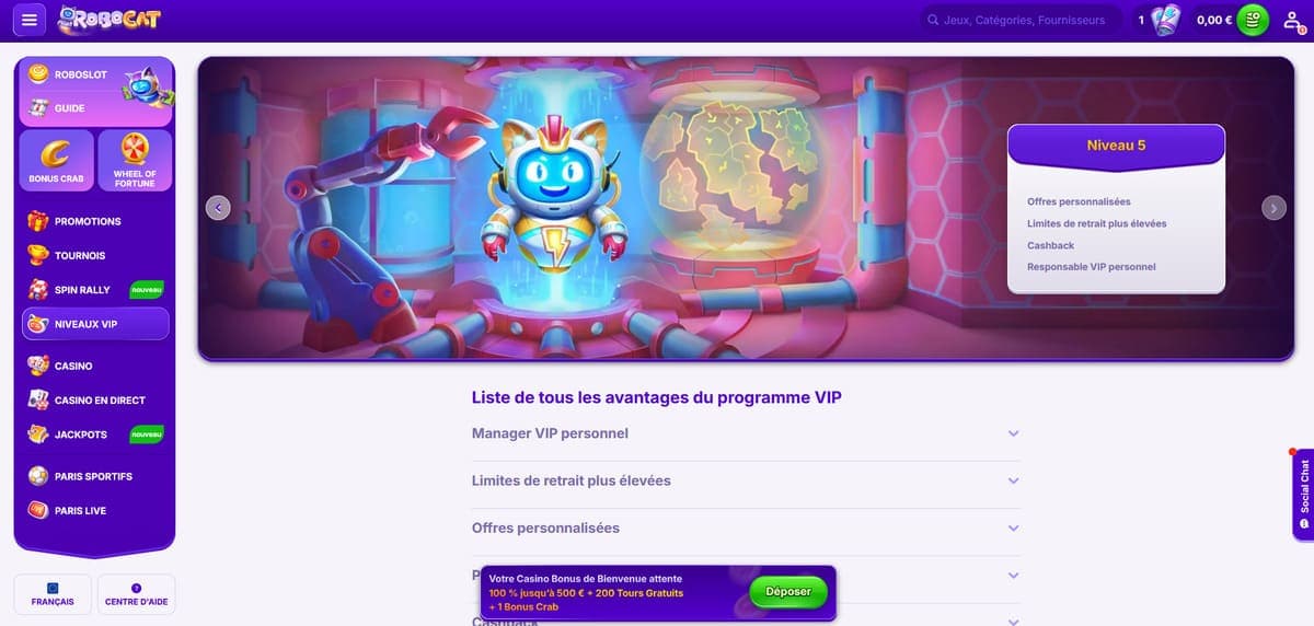 VIP casino Robocat Casino