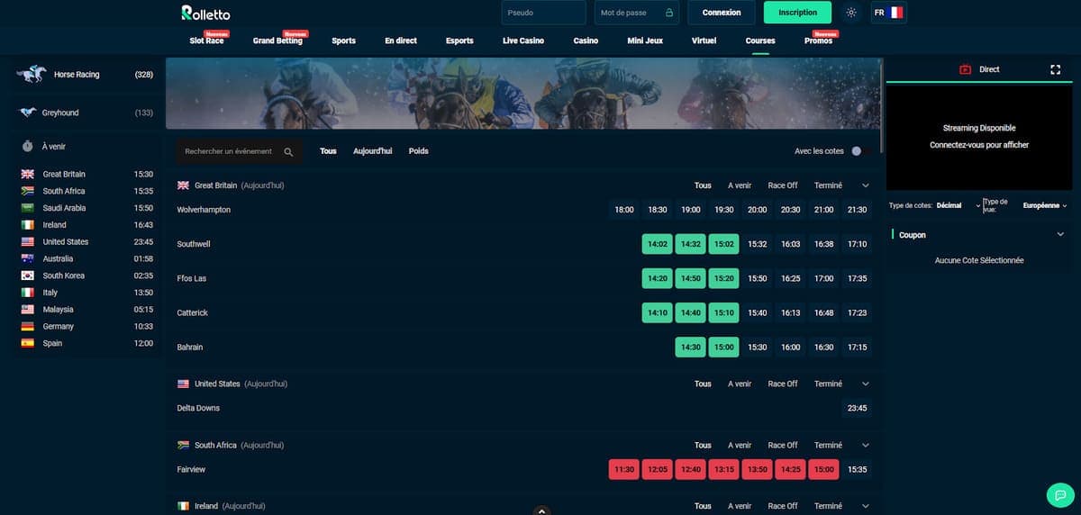 Courses Rolletto Casino