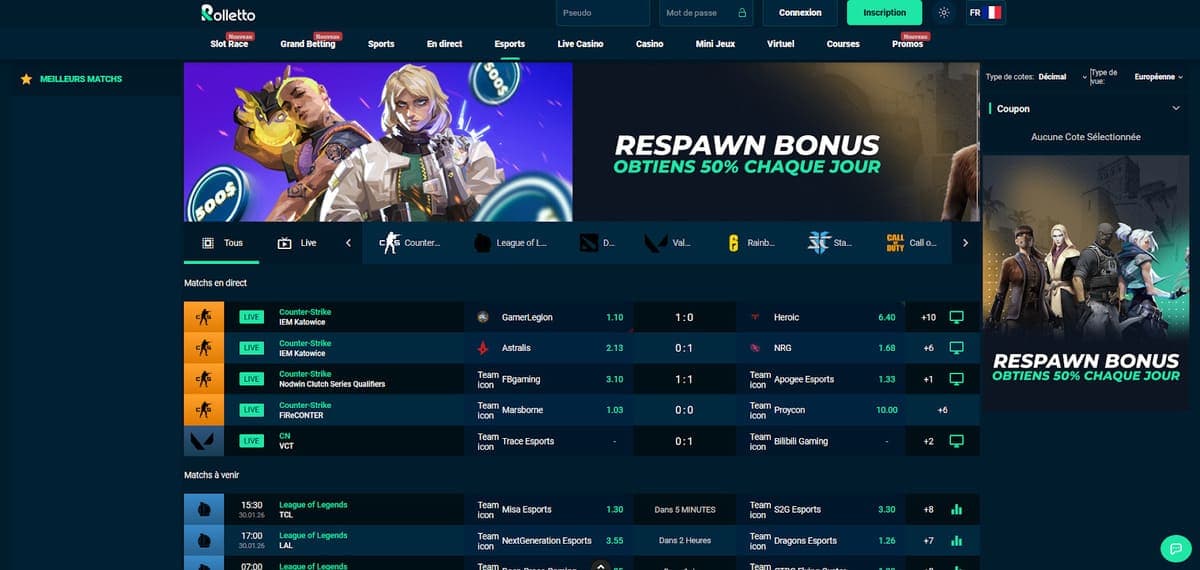 Esports Rolletto Casino