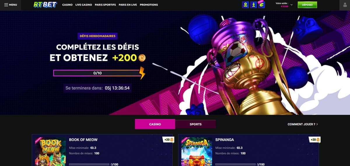 Défis RTbet Casino