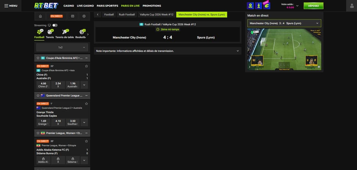 Paris live RTbet Casino