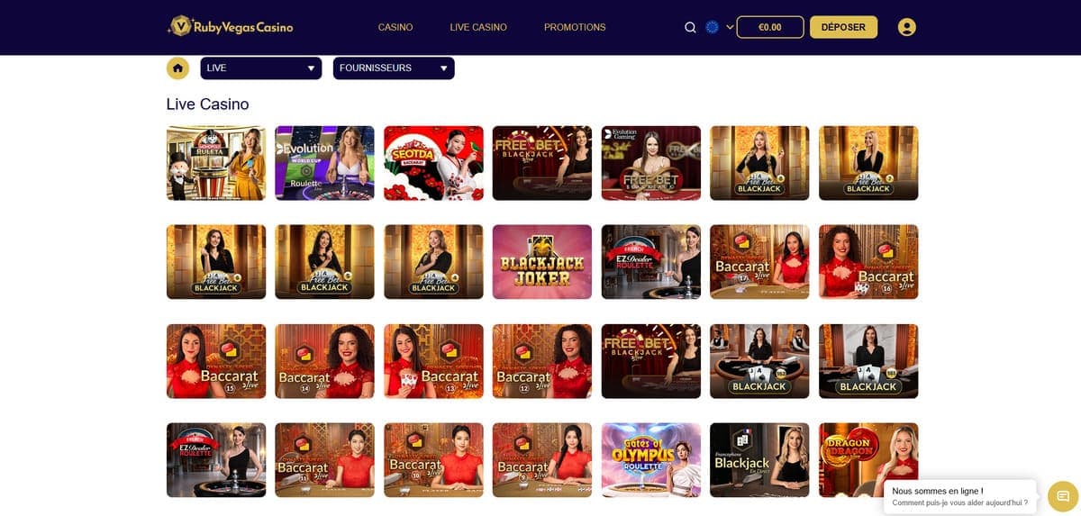 Live RubyVegas Casino