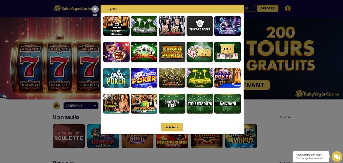 Poker RubyVegas Casino