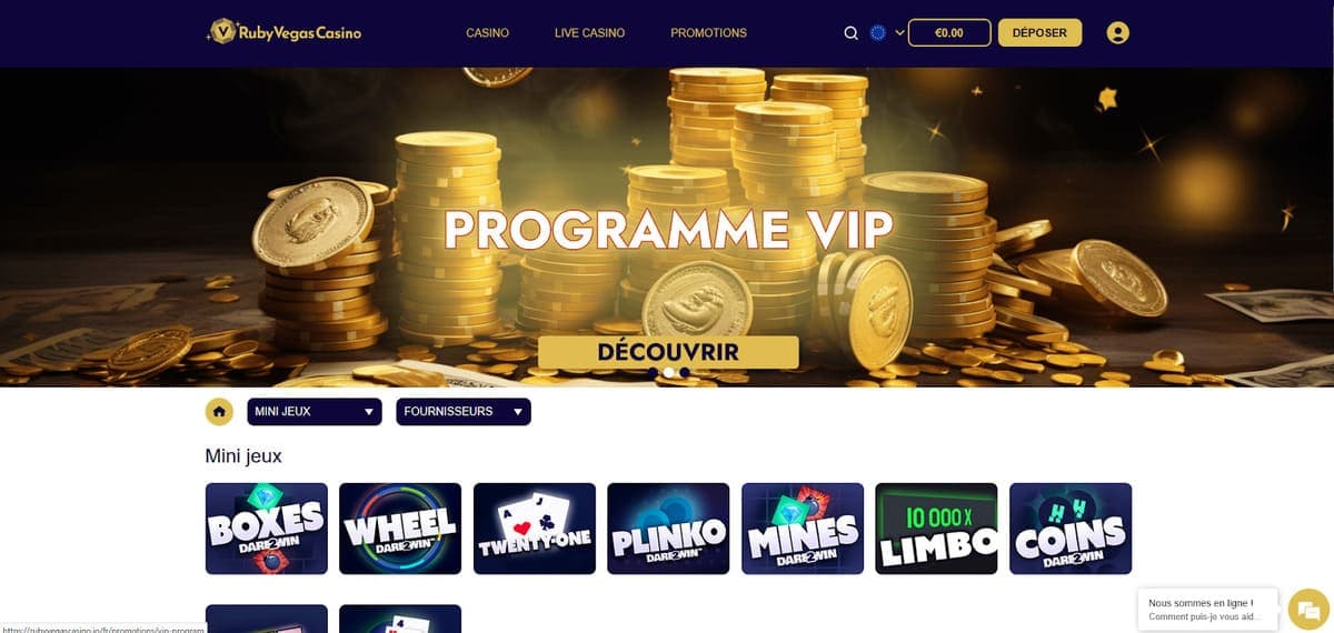 Programme VIP RubyVegas Casino