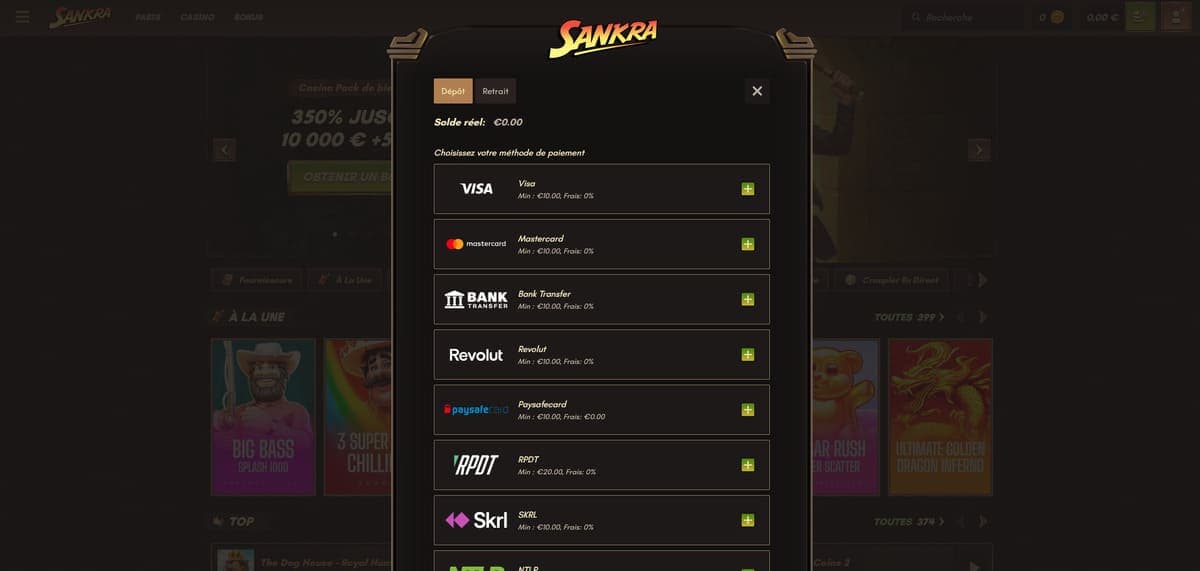 Dépôt Sankra Casino