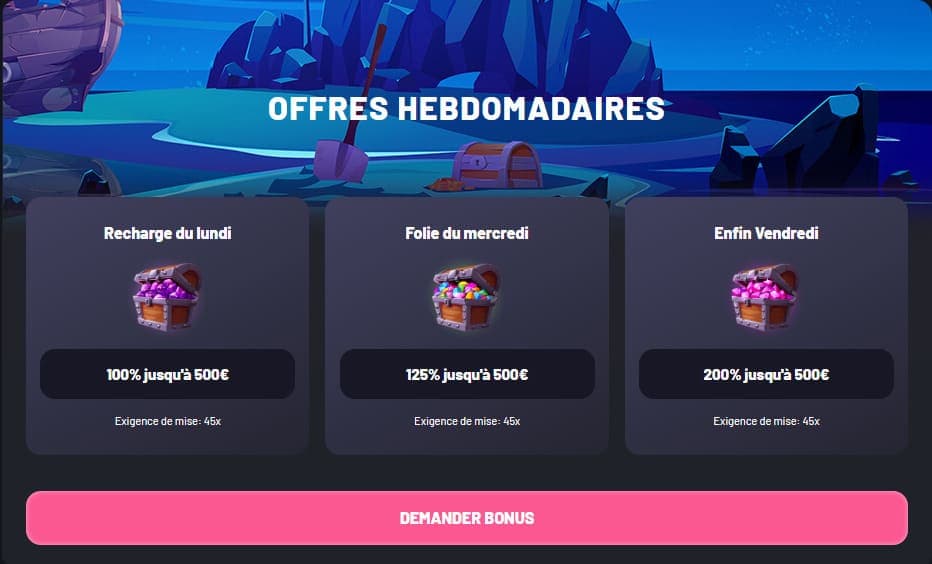 Promotions hebdomadaire Seven casino