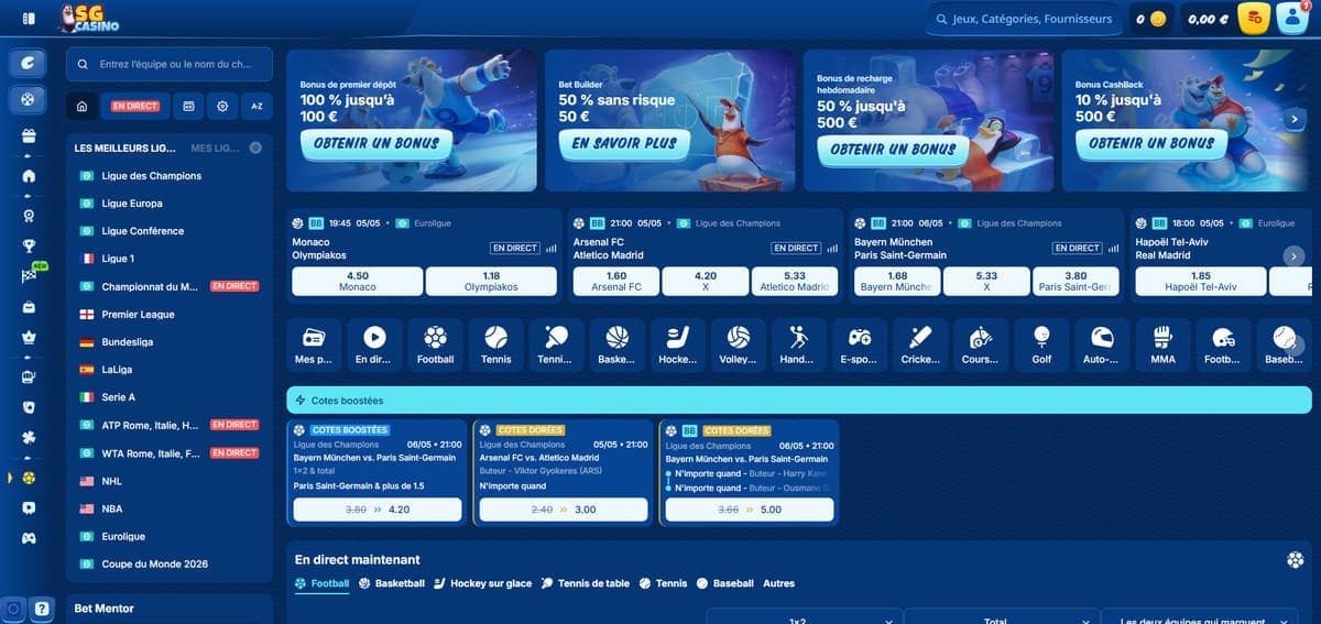 Bookmaker SG Casino