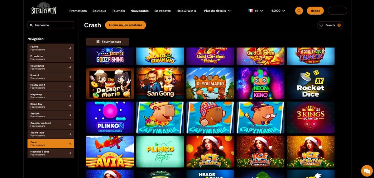 Crash ShelByWin Casino