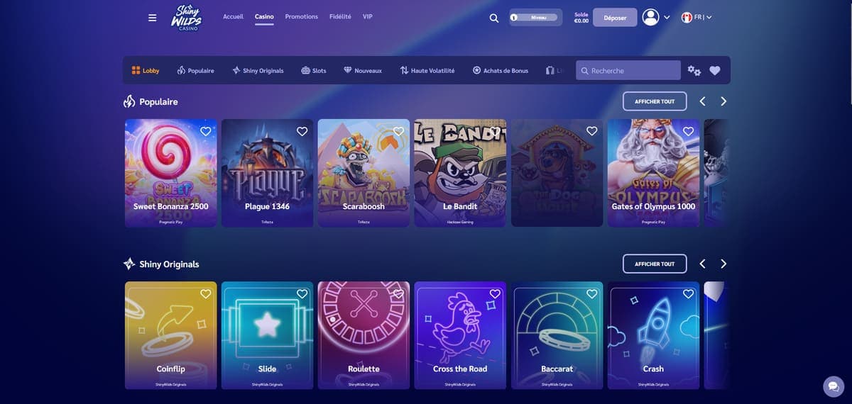 Autres jeux Shiny Wilds Casino
