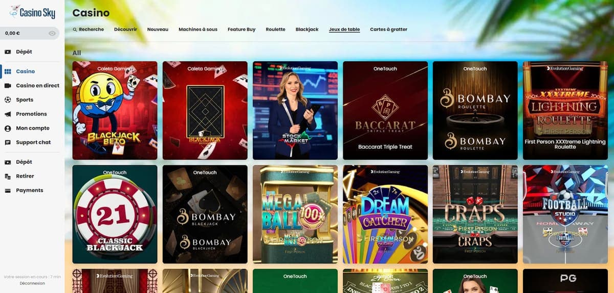 Jeux de tale CasinoSky Casino