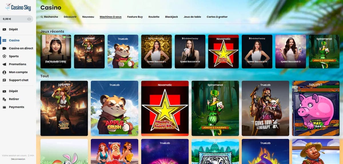 Machines à sous CasinoSky Casino