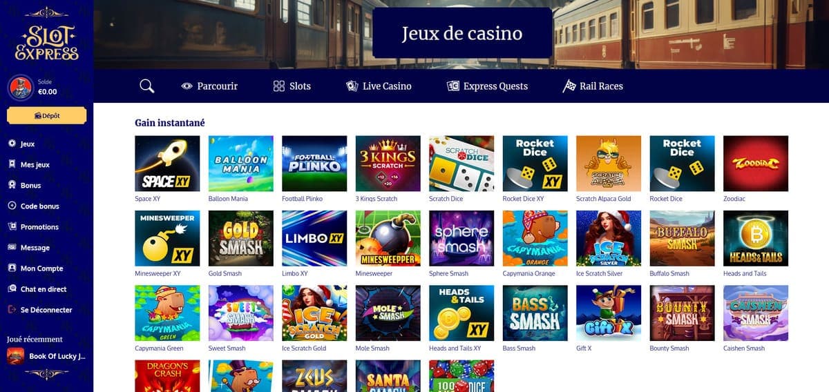 Instantanés SlotExpress Casino