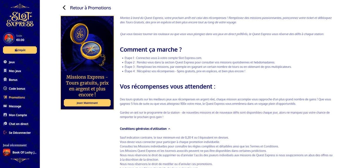 Missions express SlotExpress Casino