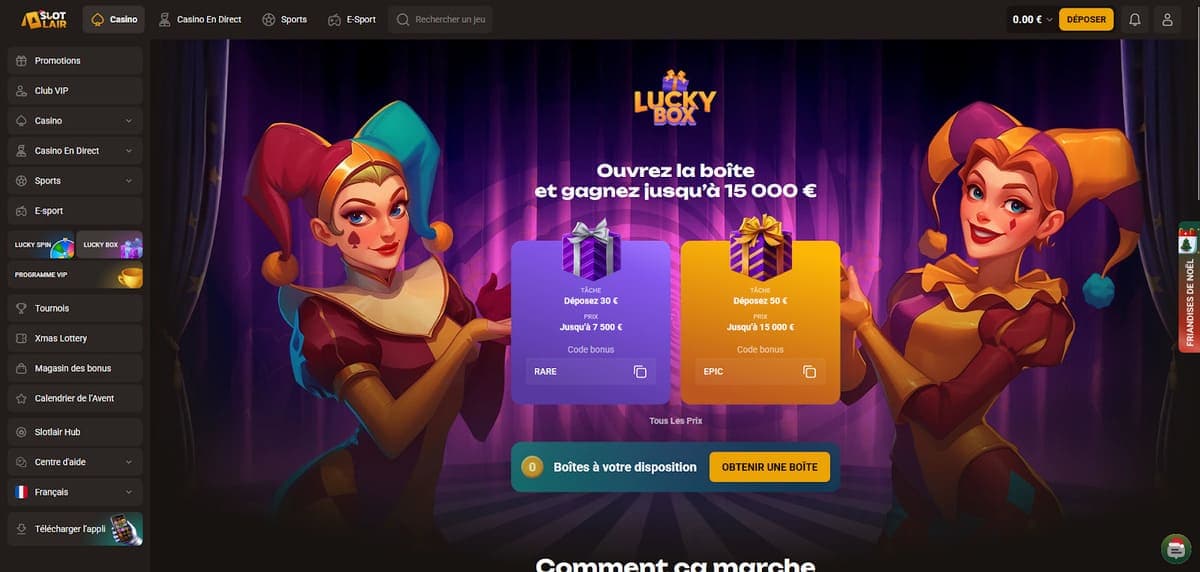 Lucky Box SlotLair Casino