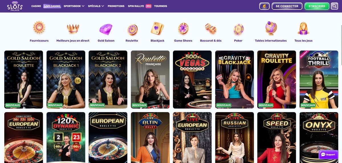 Live SlotsPalace Casino