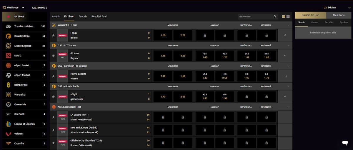 Pari e-sport SlotsVil