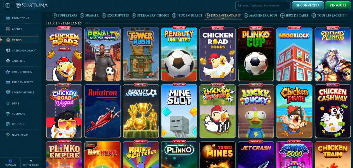 Instantanés Slotuna Casino