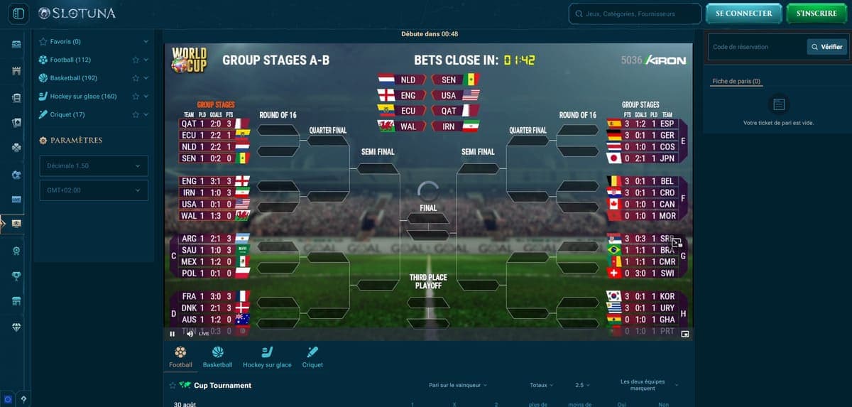 Ligues virtuelles Slotuna Casino