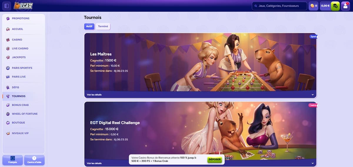 Tournois Spinbara Casino