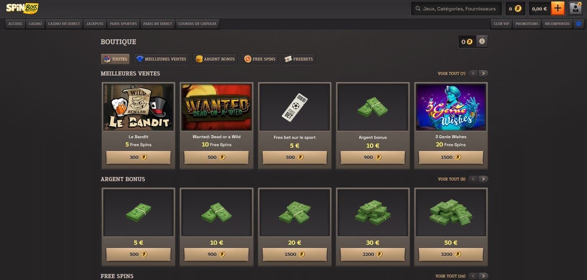 Boutique SpinBoss Casino