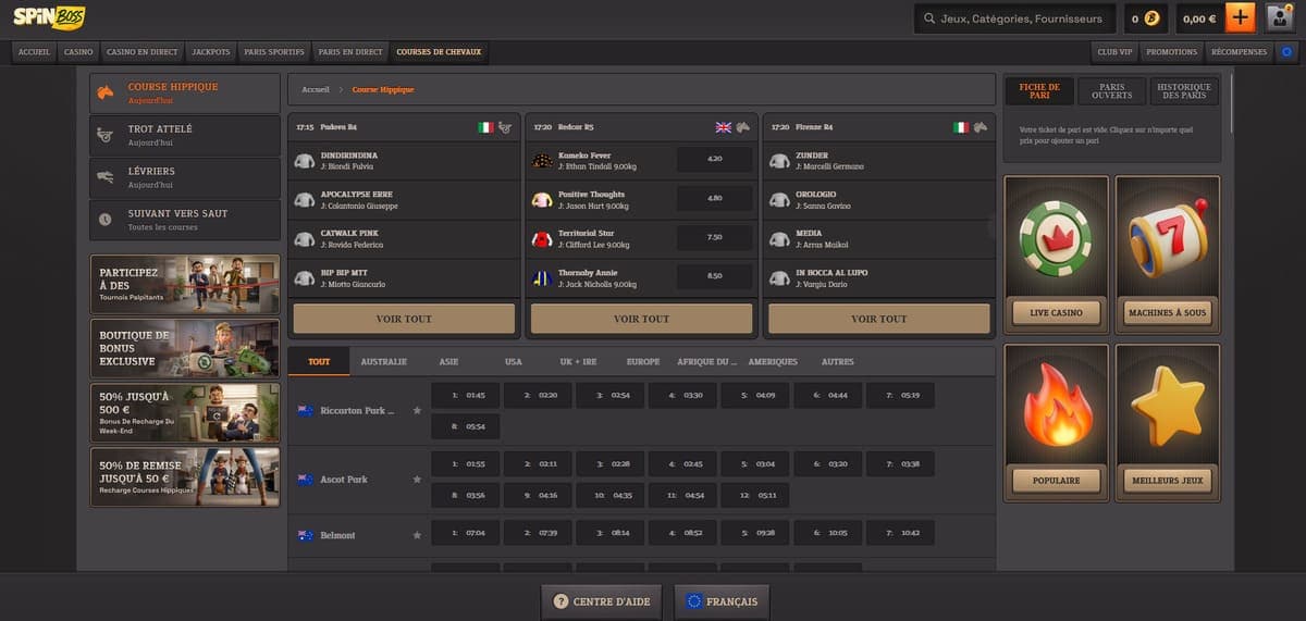 Turf SpinBoss Casino