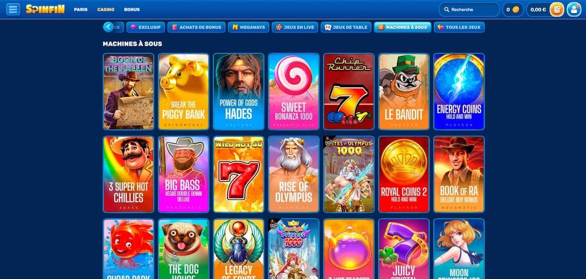 Machines à sous SpinFin Casino
