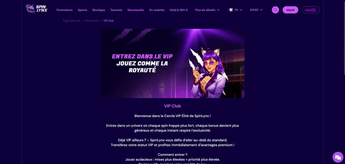 VIP SpinLynx Casino