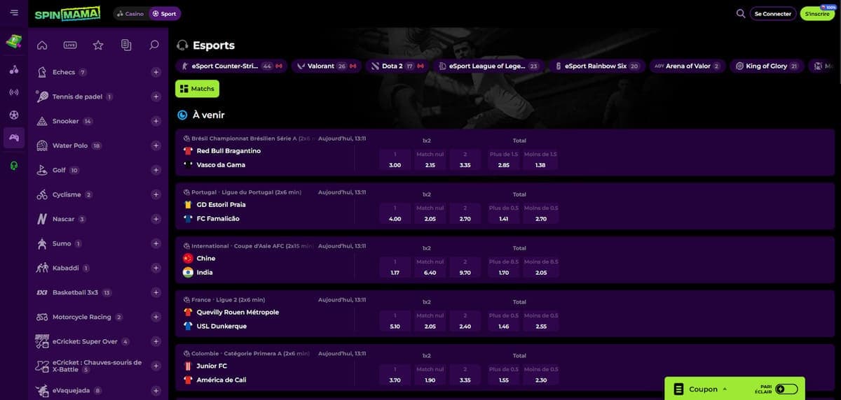 Esports SpinMama Casino