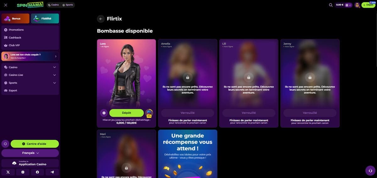 Flirtix SpinMama Casino