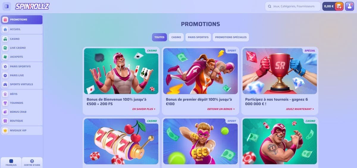 Promotions Spinrollz Casino