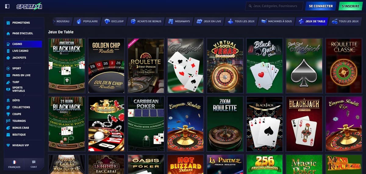 Jeux de table Sportaza Casino