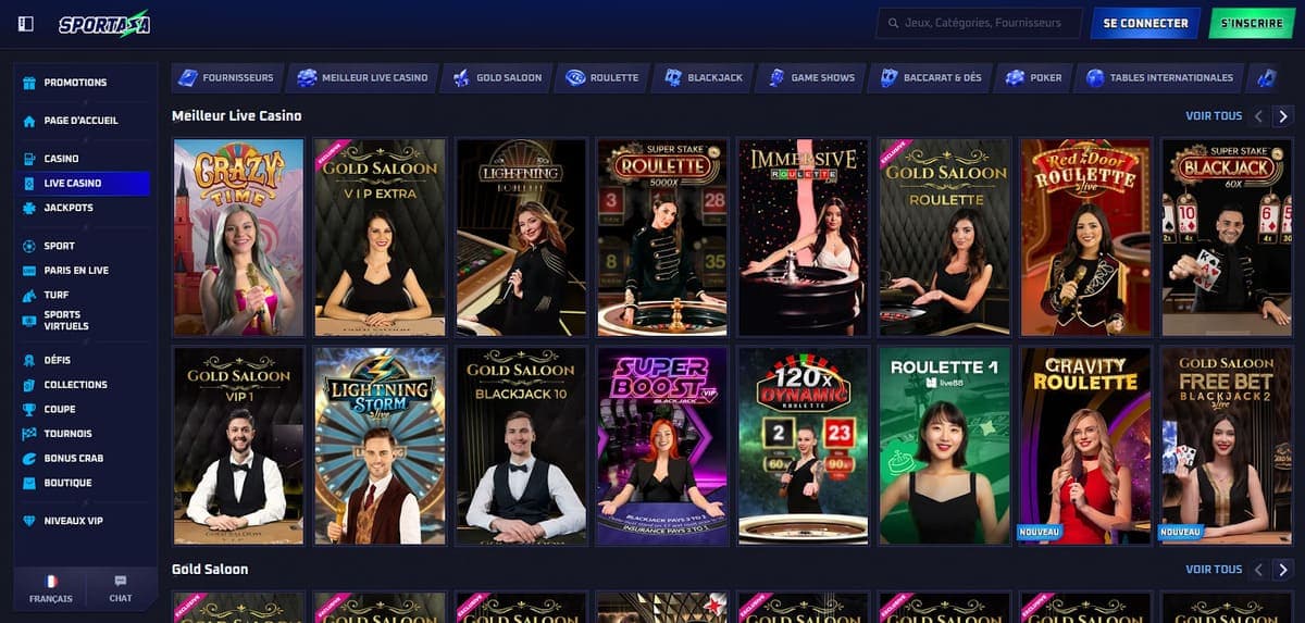 Meilleur live Sportaza Casino