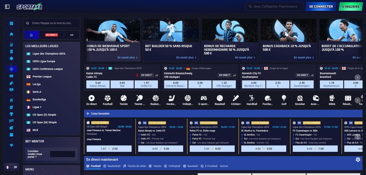 Paris sportifs Sportaza Casino