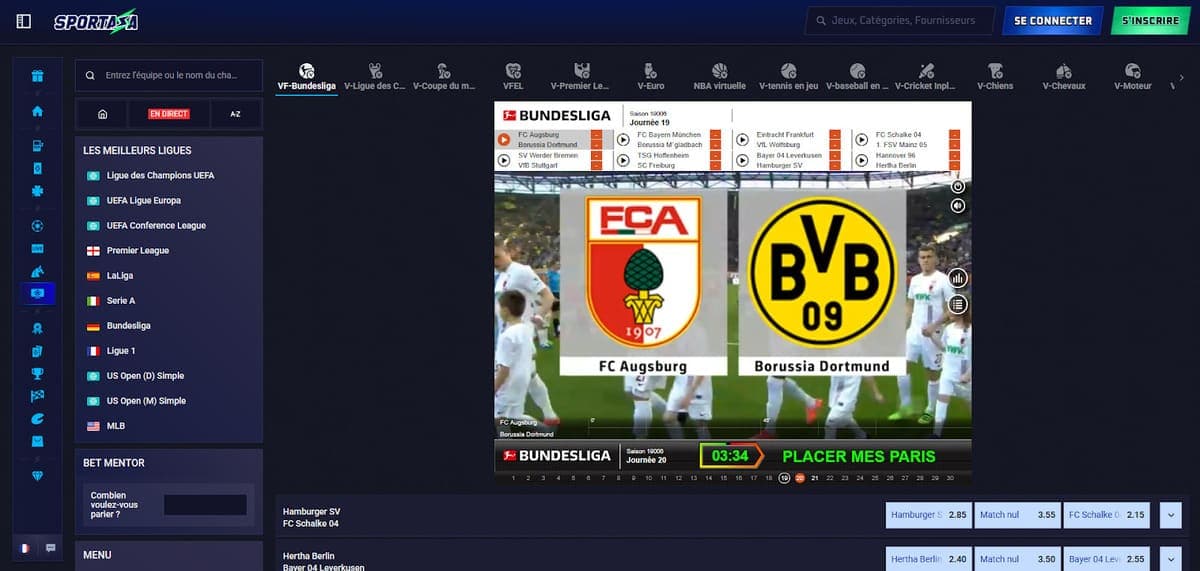 Sports virtuels Sportaza Casino