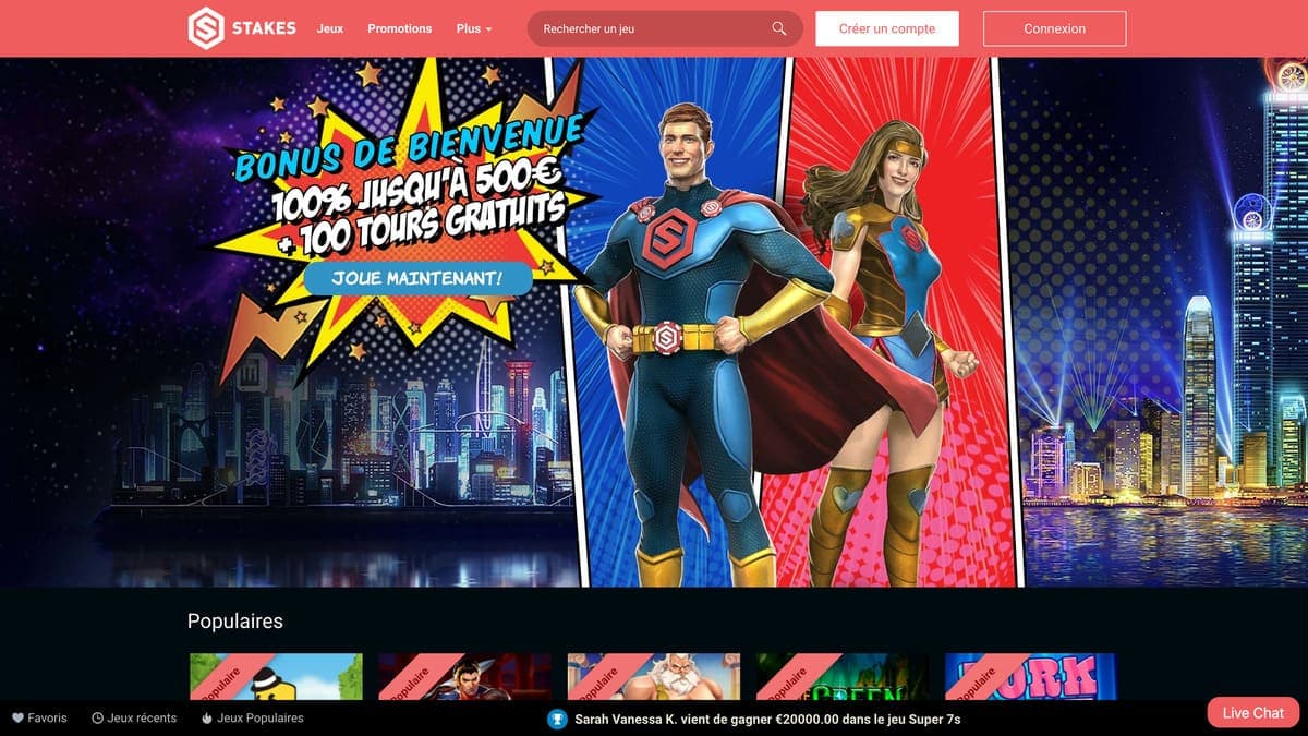 Offre de bienvenue stake