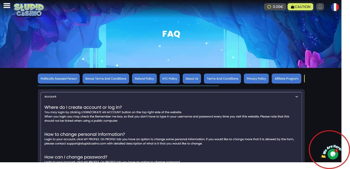 FAQ Stupid Casino