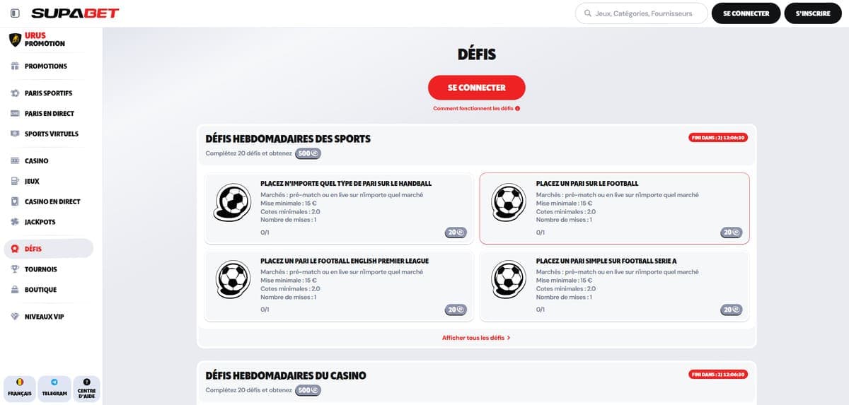 Défis Supabet Casino