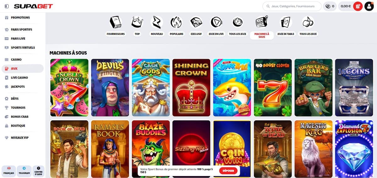 Machines à sous Supabet Casino