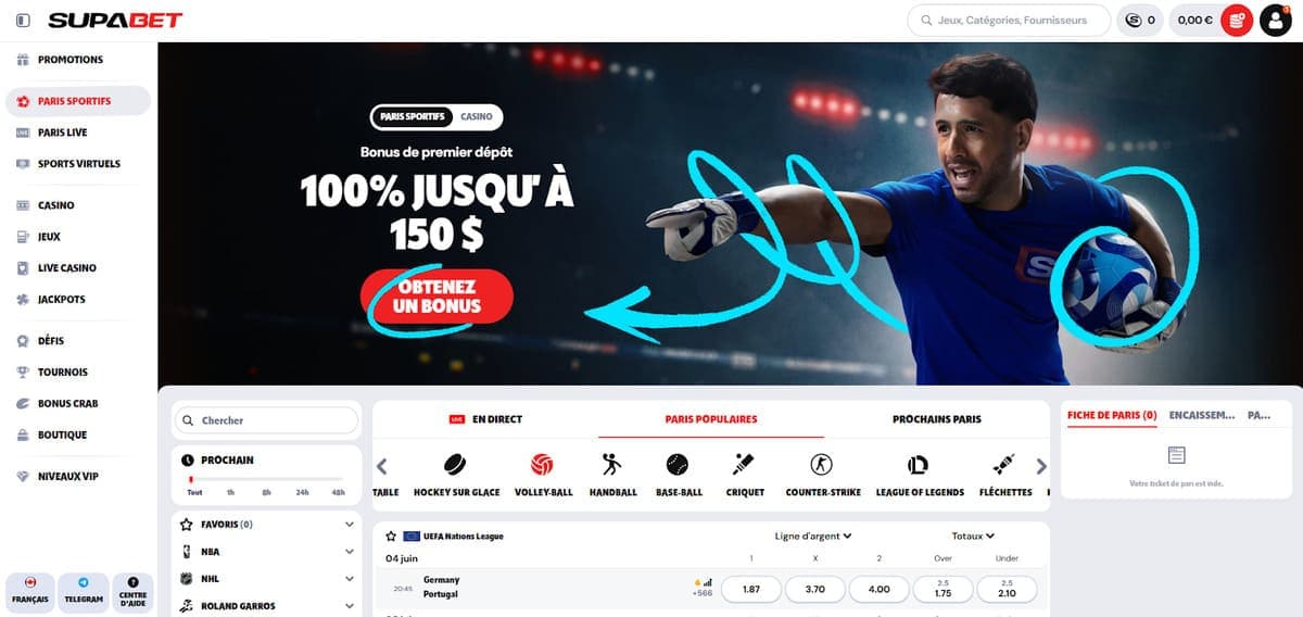 Paris sportifs Supabet Casino