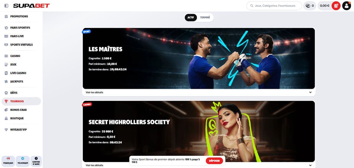 Tournois Supabet Casino