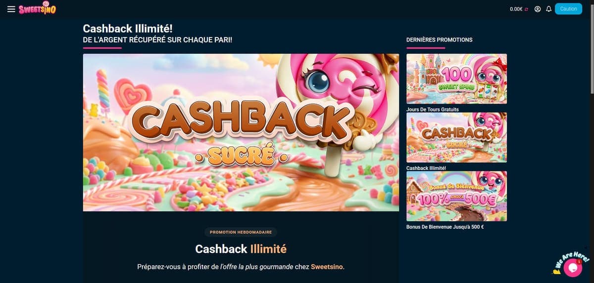 Cashback Sweetsino Casino