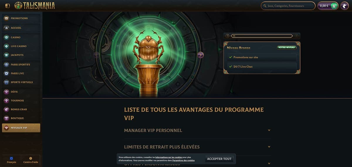 club vip Talismania Casino