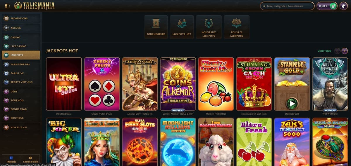 jackpots Talismania Casino